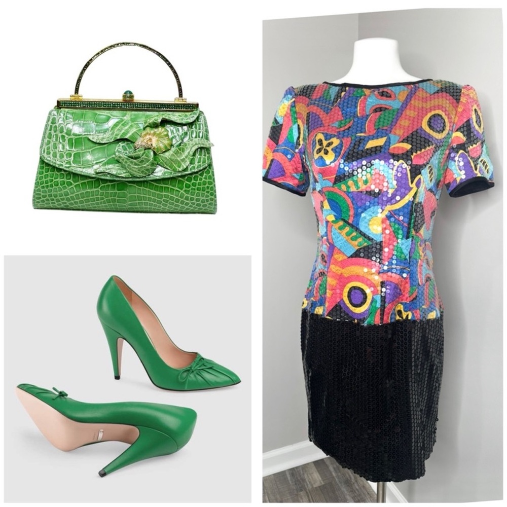 A.J. Bari Multicolor Sequin Dress- PRELOVED - 6